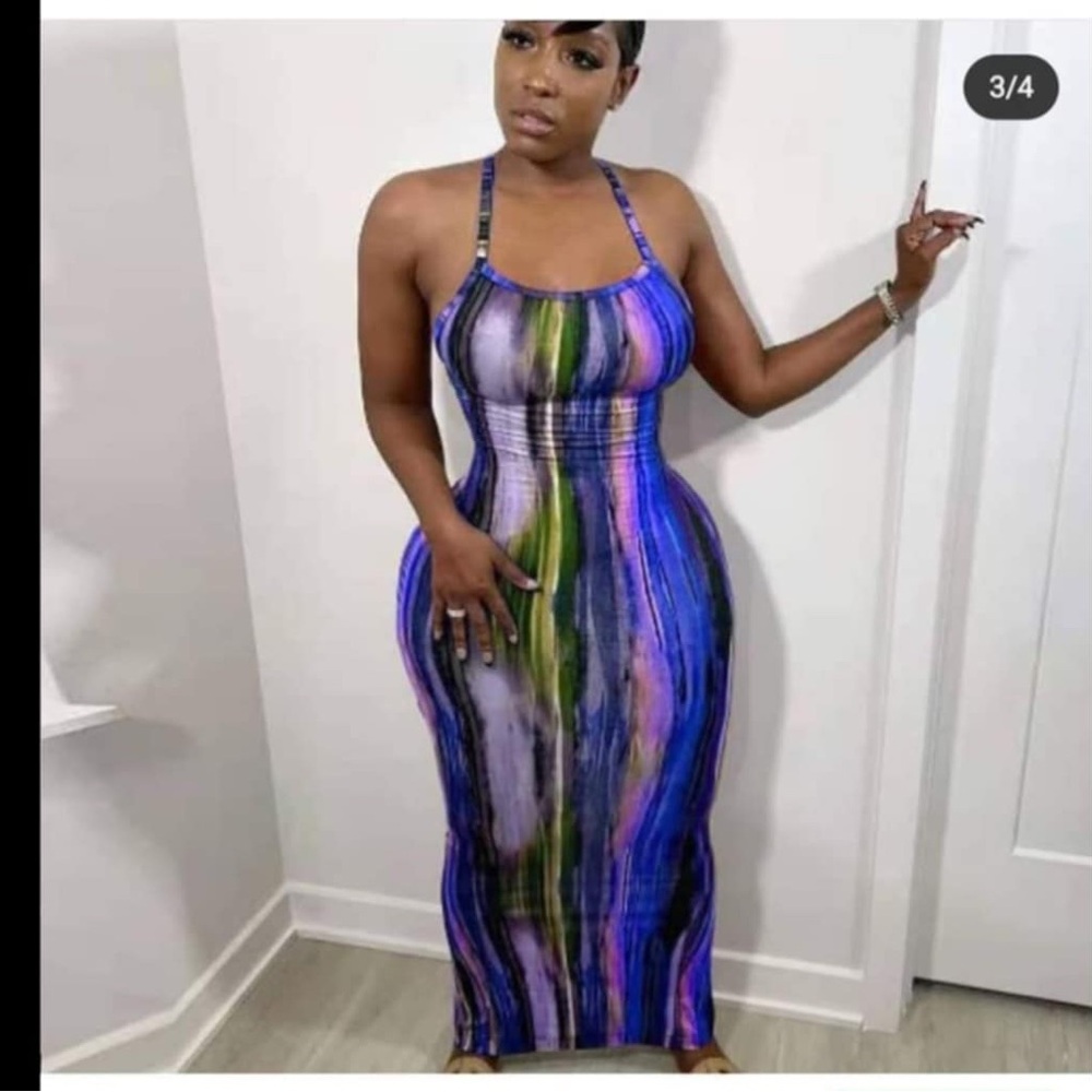 Multicolor Striped Maxi Dress